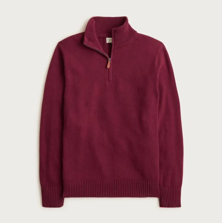 Heritage cotton quarter-zip sweater