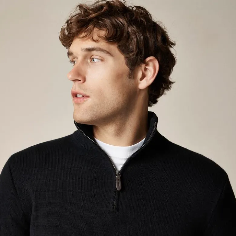 Heritage cotton quarter-zip sweater