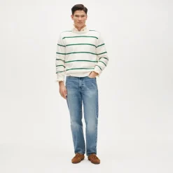 Heritage cotton sweater in stripe
