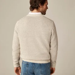 Heritage cotton sweater in bird's-eye stitch