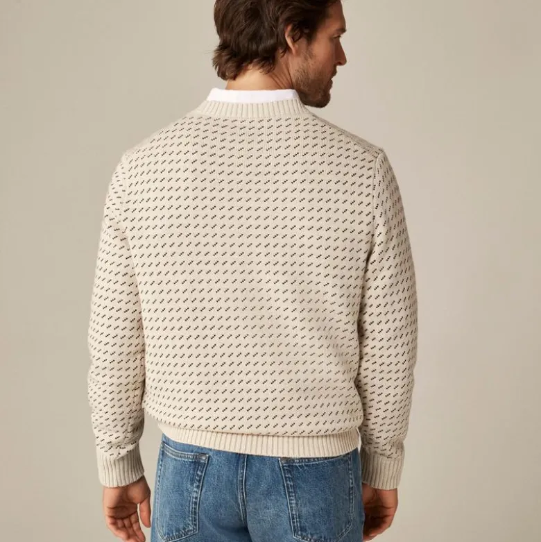 Heritage cotton sweater in bird's-eye stitch