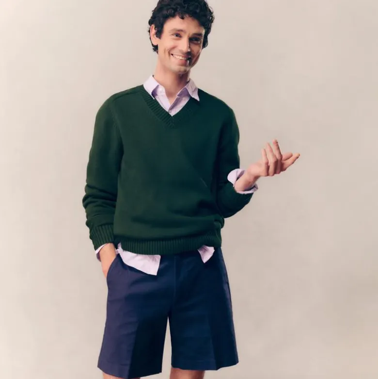 Heritage cotton V-neck sweater