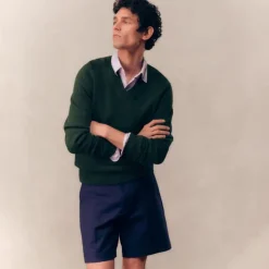 Heritage cotton V-neck sweater