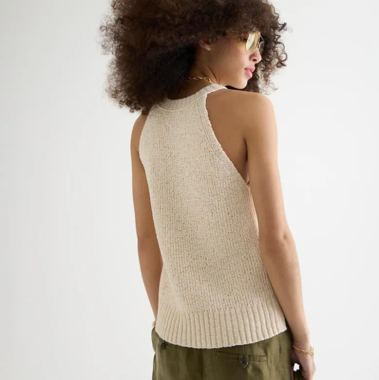High-neck sweater-tank
