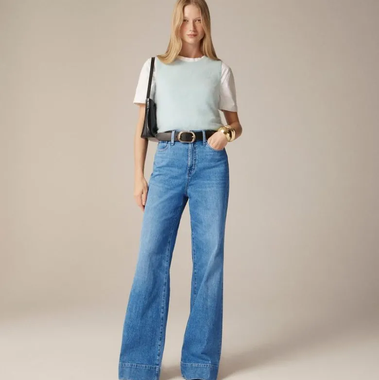 High-rise denim trouser jean