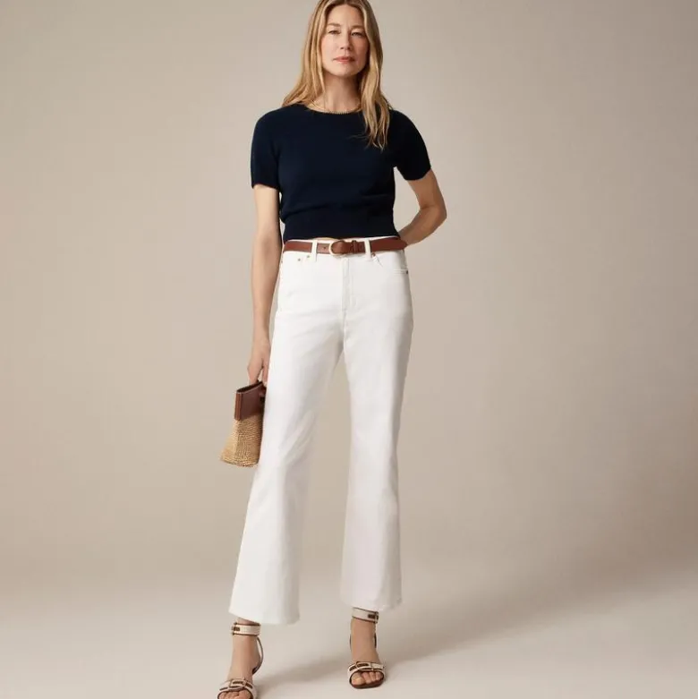 High-rise kickout jean