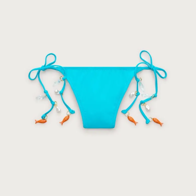 Hipster string bikini bottom with charms