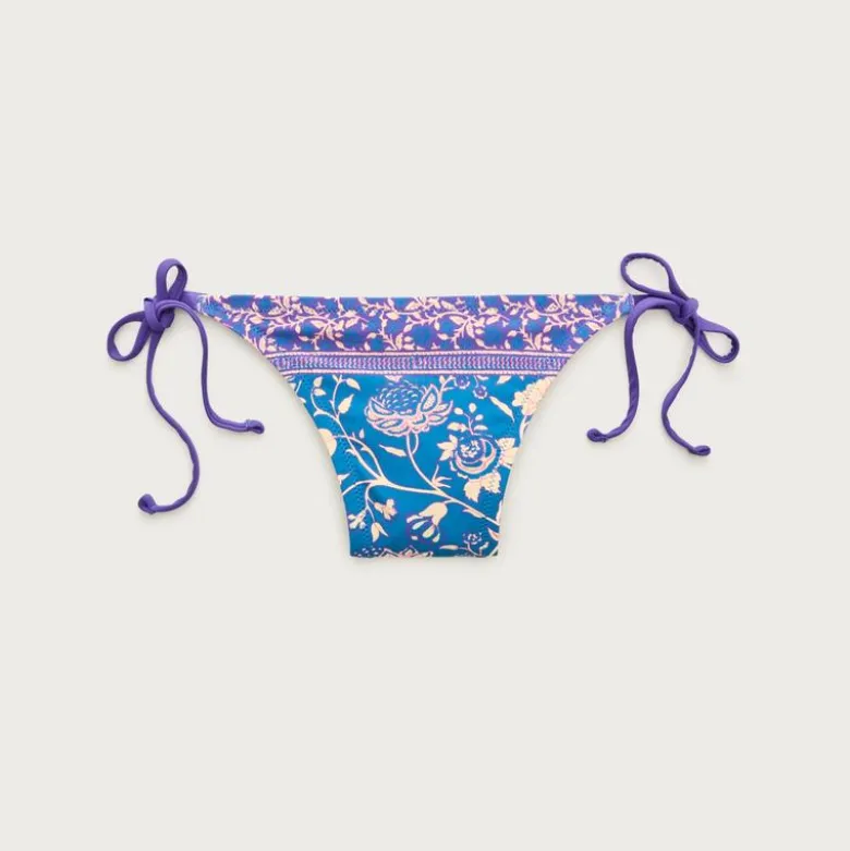 Hipster string bikini bottom in floral print