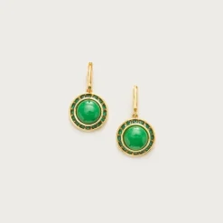 Inset stone earrings