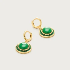 Inset stone earrings