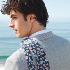 Italian silk floral-print tie