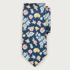 Italian silk floral-print tie