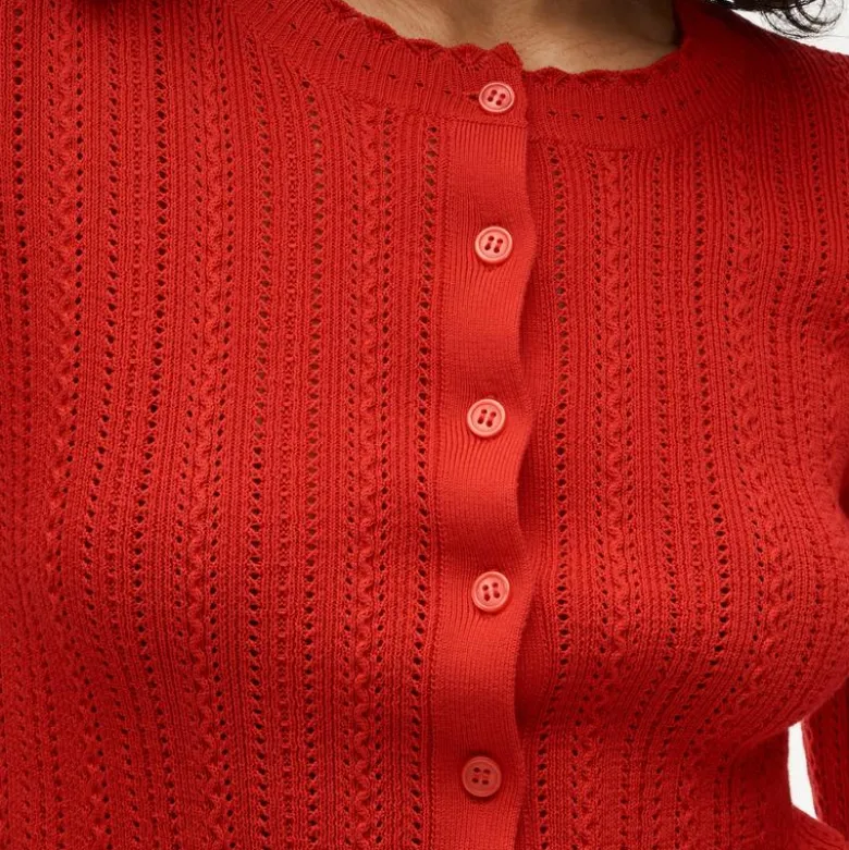 Jackie pointelle cardigan in premium ultra-fine cotton