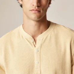 Jacquard rib-knit henley