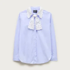 Jules classic-fit eyelet tie-neck shirt