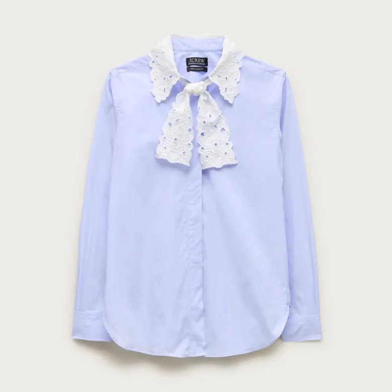Jules classic-fit eyelet tie-neck shirt