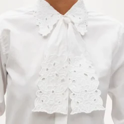 Jules classic-fit eyelet tie-neck shirt