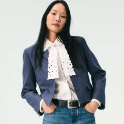 Jules classic-fit eyelet tie-neck shirt