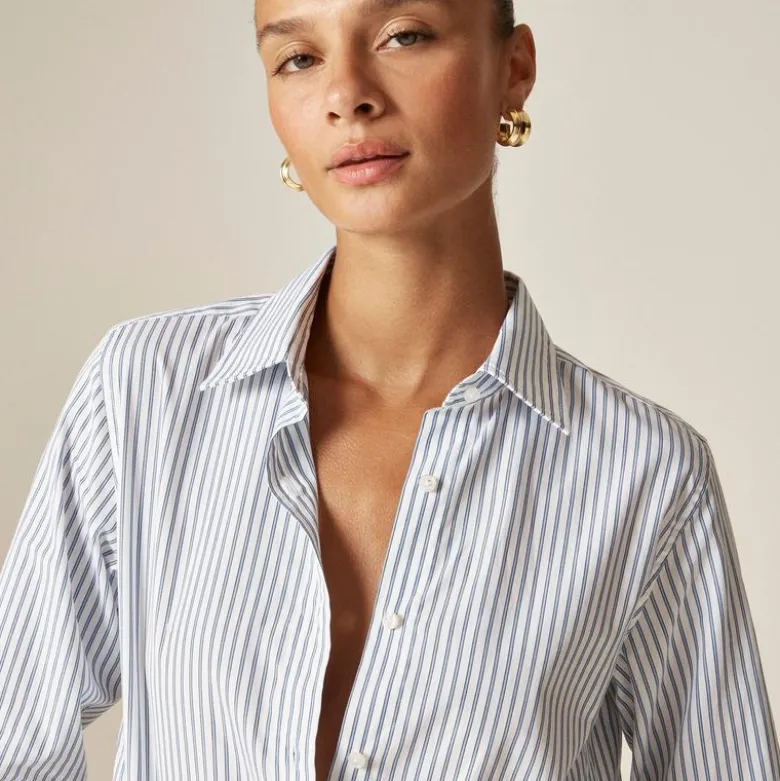 Jules classic-fit shirt in striped cotton poplin