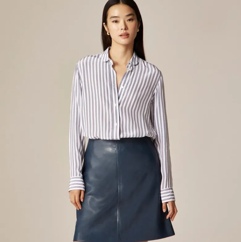 Jules classic-fit shirt in striped crepe de chine