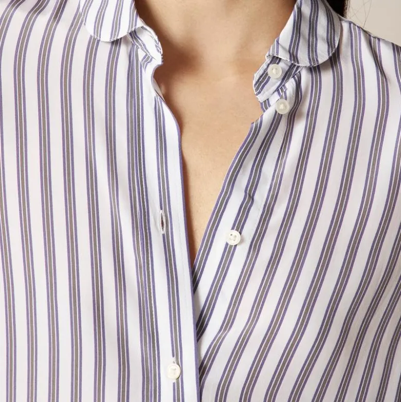 Jules classic-fit shirt in striped crepe de chine