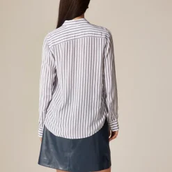 Jules classic-fit shirt in striped crepe de chine