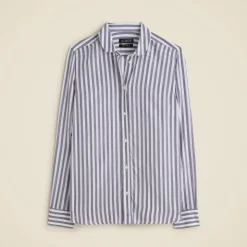 Jules classic-fit shirt in striped crepe de chine