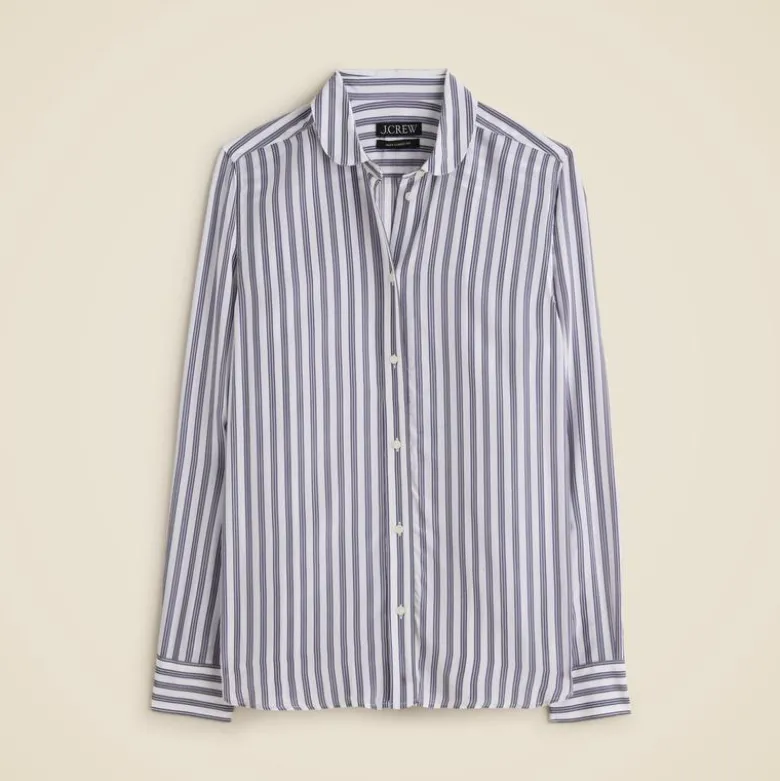 Jules classic-fit shirt in striped crepe de chine