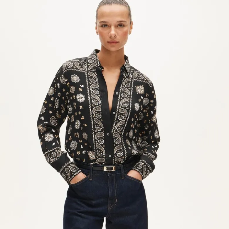 Jules classic-fit shirt in bandana-print viscose twill