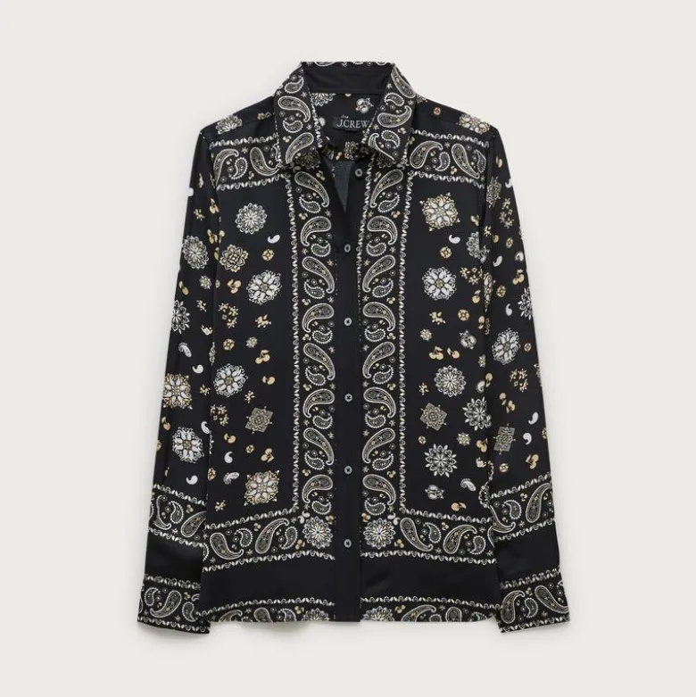 Jules classic-fit shirt in bandana-print viscose twill