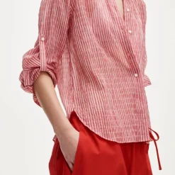 Jules classic-fit shirt in striped textured gauze