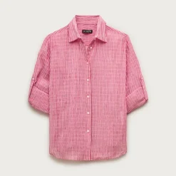 Jules classic-fit shirt in striped textured gauze