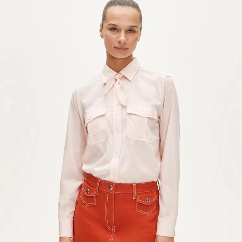 Jules classic-fit tie-neck shirt in speckles