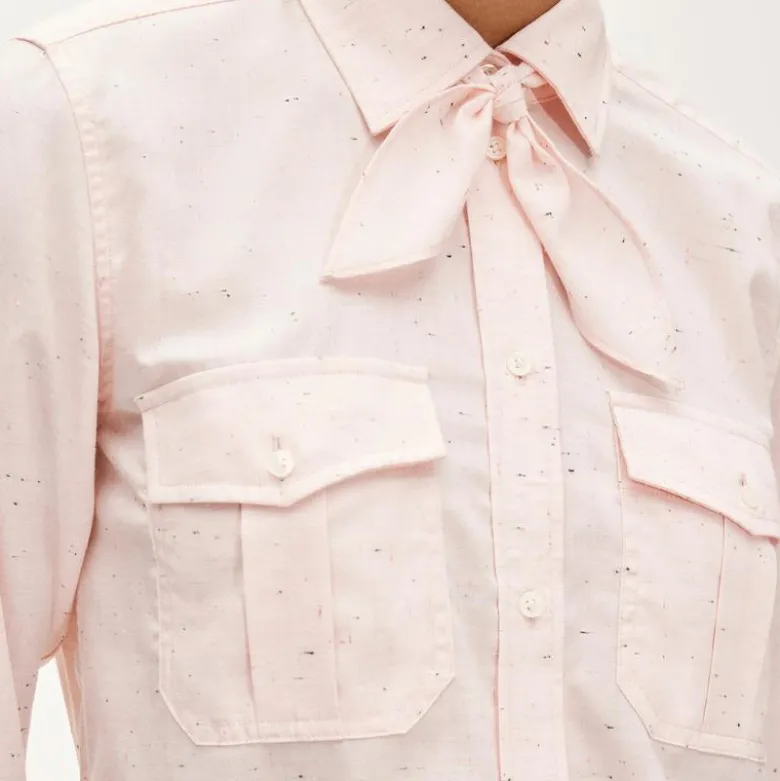 Jules classic-fit tie-neck shirt in speckles