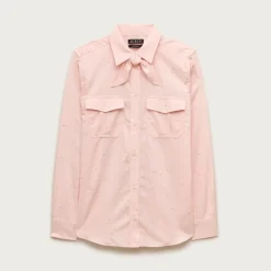 Jules classic-fit tie-neck shirt in speckles