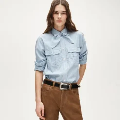 Jules classic-fit tie-neck shirt