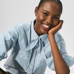 Jules classic-fit tie-neck shirt