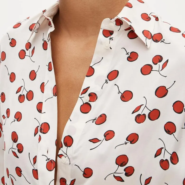 Jules drapey classic-fit shirt in cherry print
