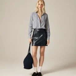Jules ruffle-collar shirt in striped cotton poplin