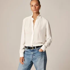 Jules ruffle-collar shirt in crepe de chine