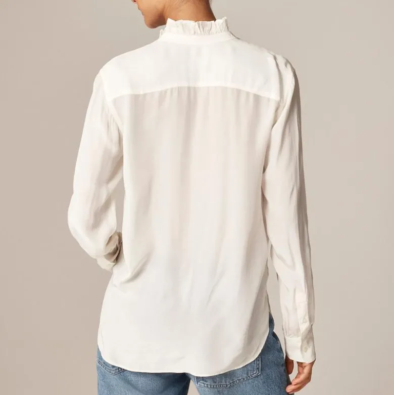 Jules ruffle-collar shirt in crepe de chine