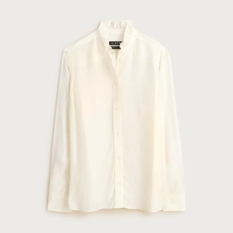 Jules ruffle-collar shirt in crepe de chine
