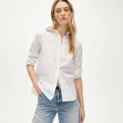 Jules ruffle-collar shirt in cotton poplin