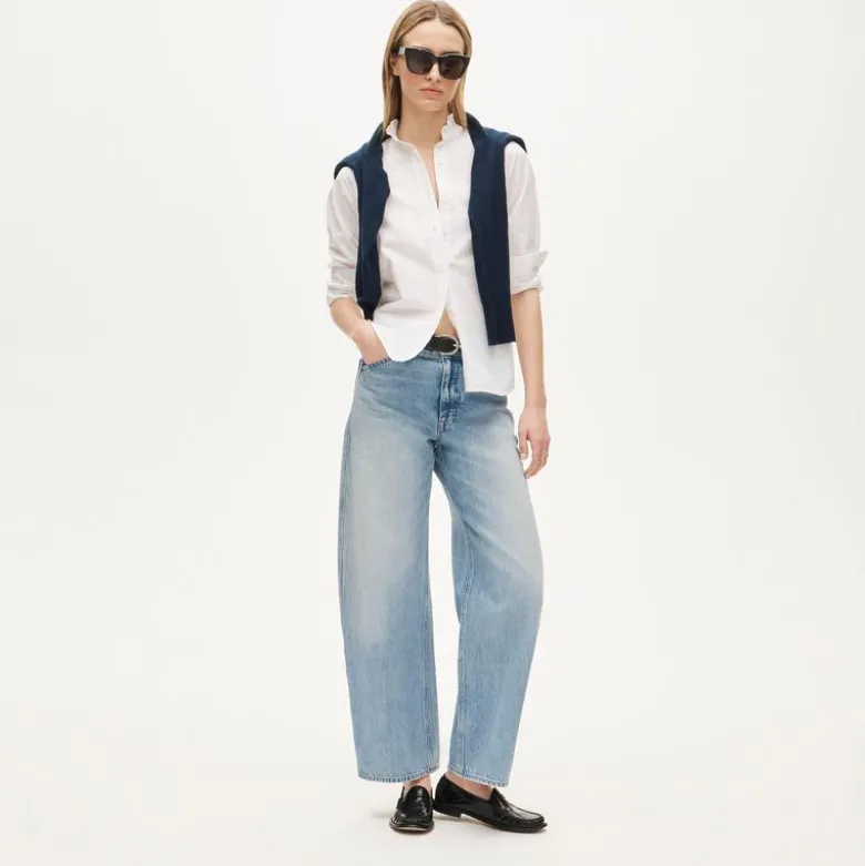 Jules ruffle-collar shirt in cotton poplin
