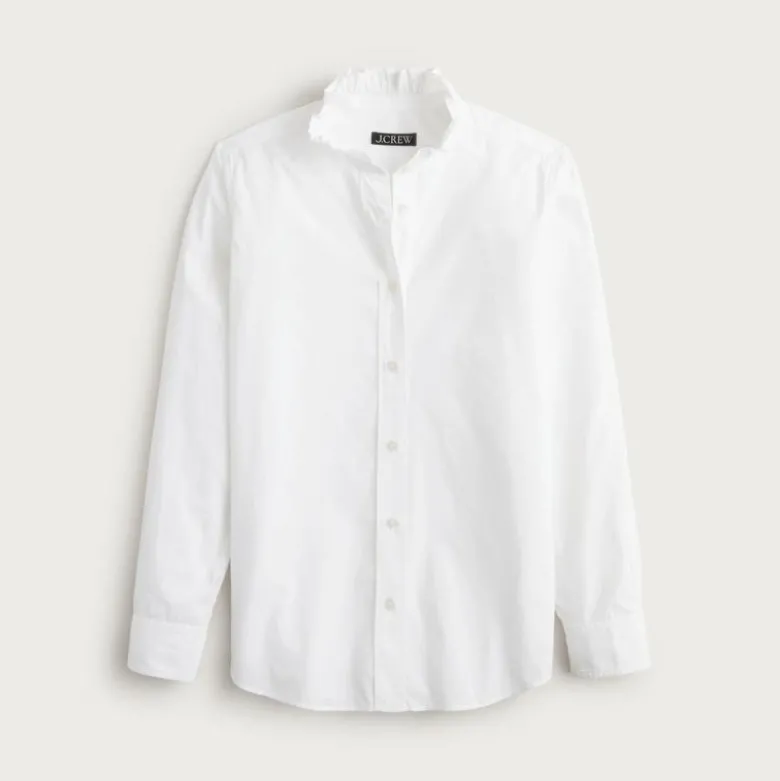Jules ruffle-collar shirt in cotton poplin