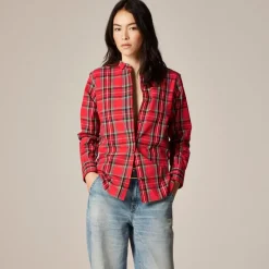 Jules tuxedo shirt in tartan cotton poplin