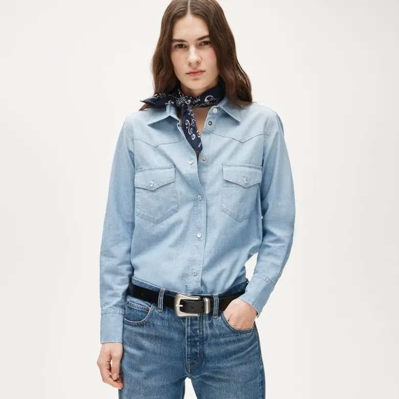 Jules western shirt in lightweight denim