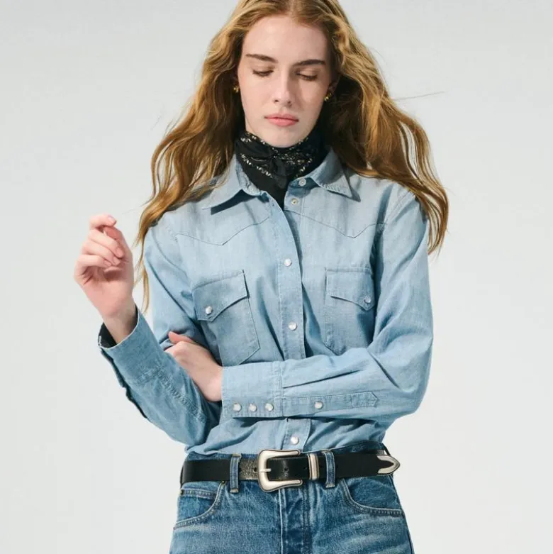 Jules western shirt in lightweight denim