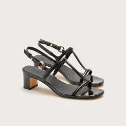 Kacie block-heel sandals in patent leather