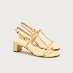 Kacie block-heel sandals in patent leather
